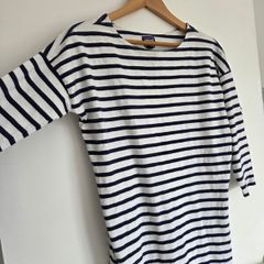 Patagonia Organic Cotton Navy & White Striped Breton Dress (Medium)