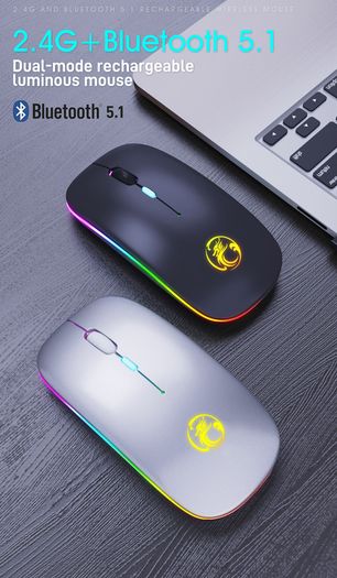 I-Mice 2-mode Rechargeable Wireless Bluetooth Ultra Slim Backlit Mouse.