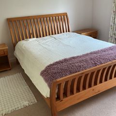 beds x 2.  Solid wood. Sleigh bed style. In excellent condition.  Only one mattress
