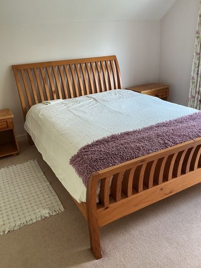 beds x 2.  Solid wood. Sleigh bed style. In excellent condition.  Only one mattress
