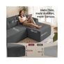 Modular Corner Sofa with Chaise Longue Slate Grey Corduroy No Assembly Required Image 2