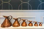 Antique 19th Century Copper "Haystack" Spirit &amp; Ale Measure Set - 6 Graduating Jugs