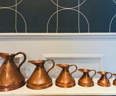 Antique 19th Century Copper "Haystack" Spirit & Ale Measure Set - 6 Graduating Jugs