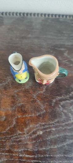 Vintage miniature china jugs, Denton and artone