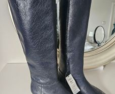 M&S Navy Leather Knee High Boots