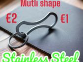 Shopping trolley token coin Removable key 1 and 2 Euro smart shape metal Stainless Steel ring included smart gift ideas Buy 2 get one FREE
