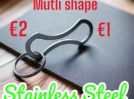 main image for ad Shopping trolley token coin Removable key 1 and 2 Euro smart shape metal Stainless Steel ring included smart gift ideas Buy 2 get one FREE