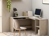 L-Shaped Corner Desk Concrete Grey 120x140x75 cm Chipboard