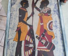 Large Kenyan Batik Wall Art ON BOARD.