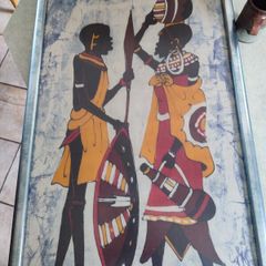 Large Kenyan Batik Wall Art ON BOARD.
