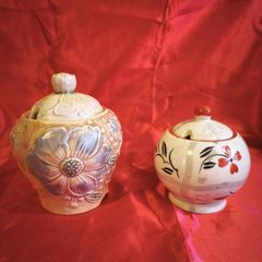 Two vintage honey pots