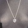 Stunning Large Cubic Zirconia Love Heart on Heavy Sterling Silver Chain Image 4