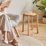4pcs Solid Wood Round Stool, Shoes change Stool, Dressing Stool, Small stool, Stackable Stools for Living Room, Dining Room, Kitchen, Classroom, 27/27/45CM Natural Color Image 4