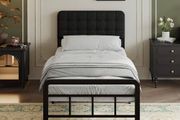 3ft Single Bed Frame with Upholstered Headboard and Footboard