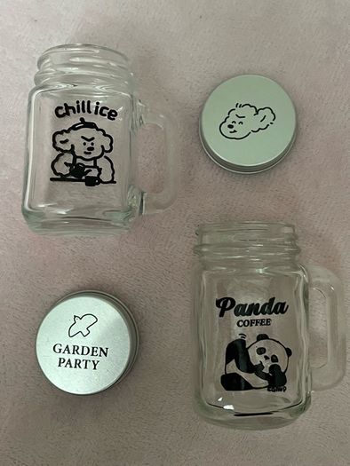 mini mason glass style glasses NEW