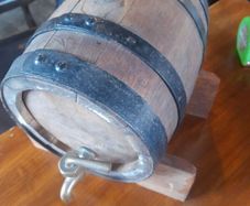 Vintage Oak Barrel and Stand