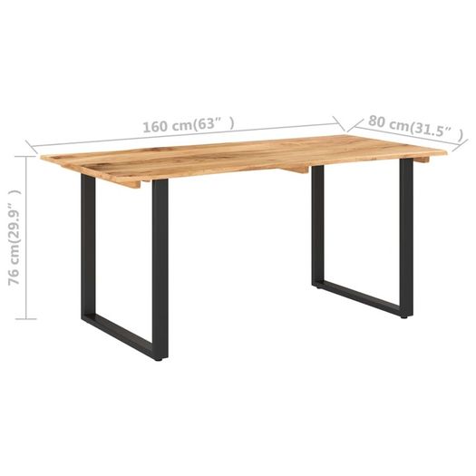 Dining Table 160x80x76 cm Solid Acacia Wood