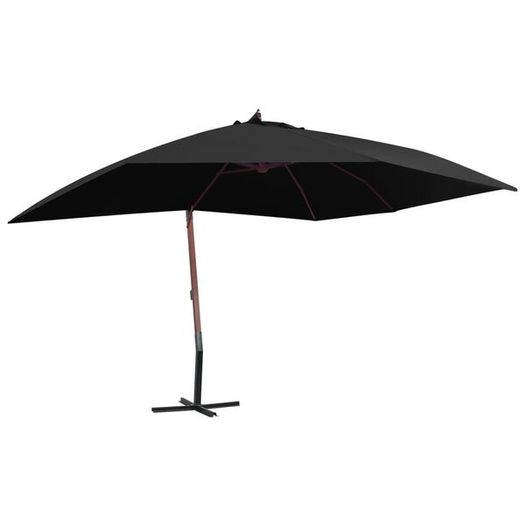 Hanging Garden Parasol with Wooden Pole 400x300 cm Blue