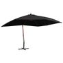 Hanging Garden Parasol with Wooden Pole 400x300 cm Blue Image 2