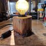 Lamp hand crafted live wood Image 2