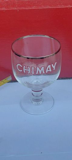 Chimay chalice goblet style  stemmed glass ,the trappist monastery in hainut chimay Belgium, buyer collects or pays postage thank you, collectors item