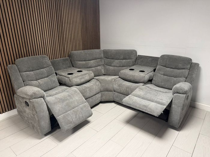 Sorrento Corner Grey Fabric Recliner Sofa
