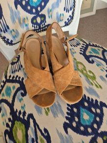 Clarkes Tan Suede Ladies Sandals