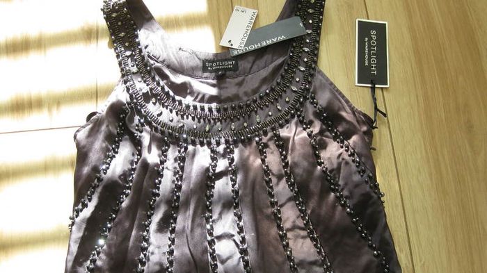 Spotlight by WAREHOUSE ladies  Plum colour occasion dress with detailing  Uk size 10/small