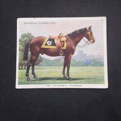 John Player and Sons Cigarette Card #17 - Types of Horses Series - " The Officers Charger"  - 1939