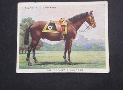 John Player and Sons Cigarette Card #17 - Types of Horses Series - " The Officers Charger"  - 1939