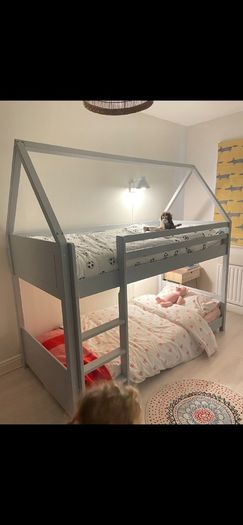 grey bunk beds