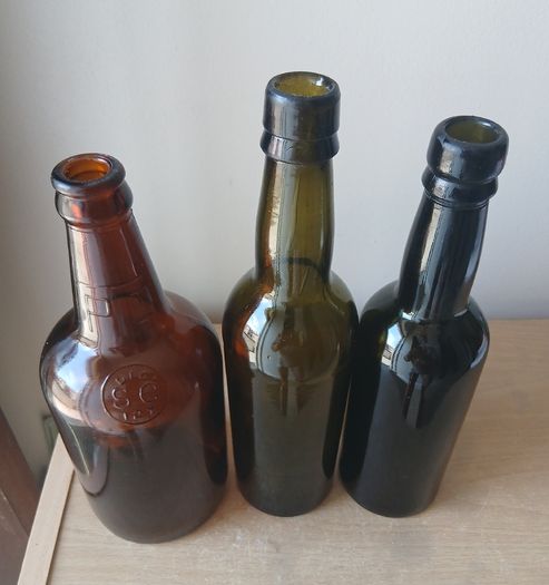 Lot of 3 vintage Guinness bottles