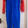 Super Mario Brother Bros Onesie Nintendo Full Zip Bodysuit One Piece Size 12-14 Year Image 2