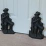 Vintage Pair of Cast Iron Metal Door Stoppers Image 3