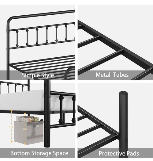 5ft Metal Bed Frame with Victorian Vintage Style