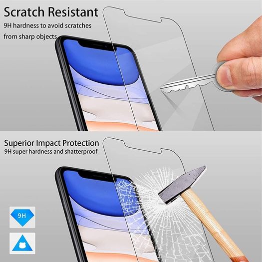 Case for iPhone 11 Case with [2-Pack Tempered Glass Screen Protectors], 6.1-Inch, Advanced Airbag Drop Protection, Shockproof Transparent Clear Bumper Phone Cover, Anti-Scratch (FREE POSTAGE)
