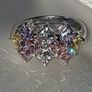 Vintage Sterling Silver Multi-Coloured Sapphire Cluster Image 3