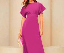 Lipsy pink/purple flutter sleeve midi dress size 10