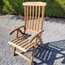 Teak Garden extending table and 6 reclining chairs Image 2