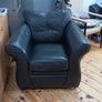 Black Leather Armchair in pristine condition Image 3
