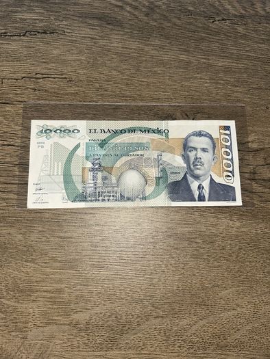 10000 Mexican Pesos Lazaro Cardenas Excellent Condition Banknote