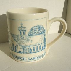 IMMACULATE CONCEPTION CHURCH, SANDHURST (with parish seal?) - special issue mug with view of the RC church at Sandhurst (c.1998)