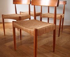 Danish Teak Dining Chairs by Arne Hovmand-Olsen for Mogens Kold, Circa 1960s Mid Century Vintage Retro