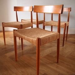 Danish Teak Dining Chairs by Arne Hovmand-Olsen for Mogens Kold, Circa 1960s Mid Century Vintage Retro
