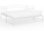 Pull-out Sofa Bed Frame White Metal 90x200 cm