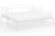 Pull-out Sofa Bed Frame White Metal 90x200 cm