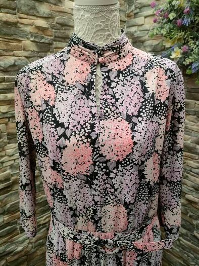 80s vintage Pink Floral dress Ara Ara Modell made in West Germany Postage Included