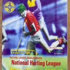 Very Rare 1993 Cork v Wexford - GAA National Hurling League Final Programme