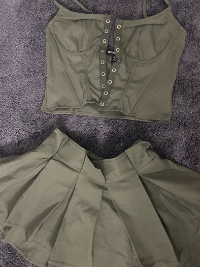 Small mini skirt + corset top