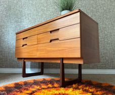 Vintage Retro Mid Century Teak Compact Sideboard by Uniflex